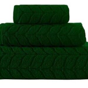 Green Bagno Milano Turkish Jacquard Luxury 100% Cotton Towel Set